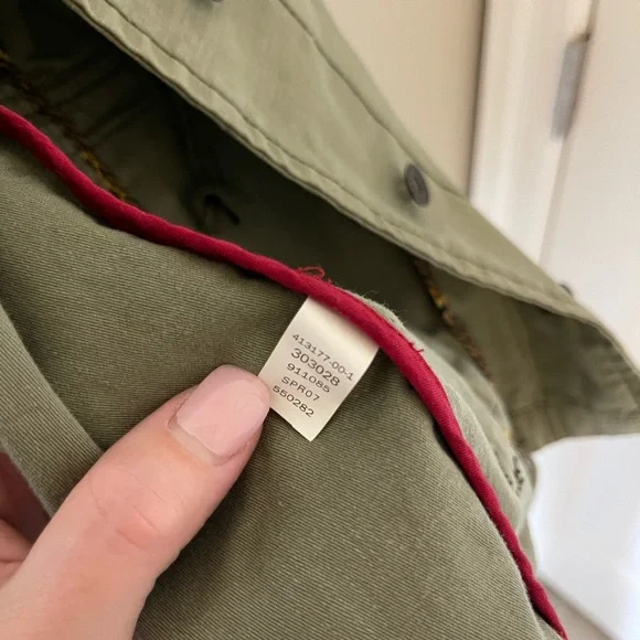 Women's Gap RED Army Green Cargo Jacket with Adjustable Waist - XS - Picture 6 of 6